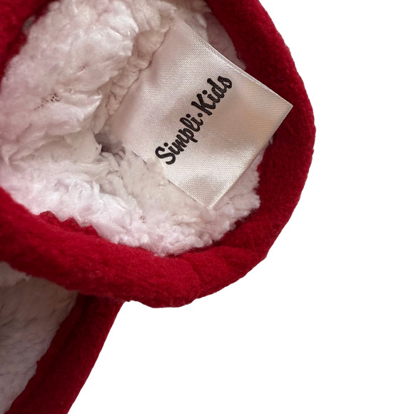 SimpliKids Fleece Sherpa Lined Reindeer Kids Winter Hat & Mittens Set 2-4 Years - Picture 8 of 10